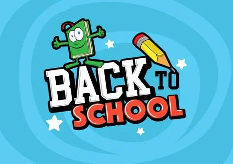 Back to School In Blue Background Banner Stockillustratie