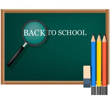 Back to school board concept background, realistic style Stock Illustration