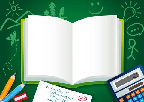 Back to School book banner background Illustrazione stock