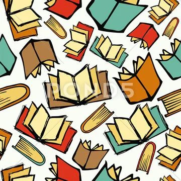 Back to school books pattern Stock Illustration