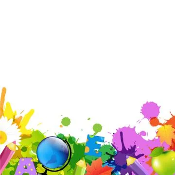 Back to school border Stock Illustration