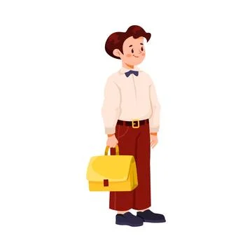 Back to School with Boy Pupil Character Vector Illustration Stock Illustration