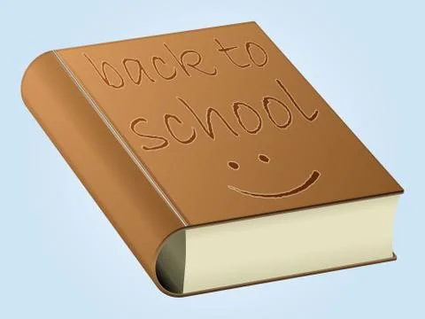 Back to school brown book Stock Illustration