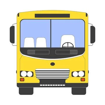 Back to school bus 2D cartoon object Stock Illustration