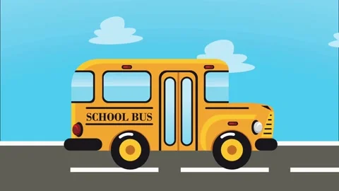 back to school bus animation | Stock Video | Pond5