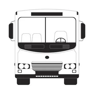Back to school bus black and white 2D line object Stock Illustration