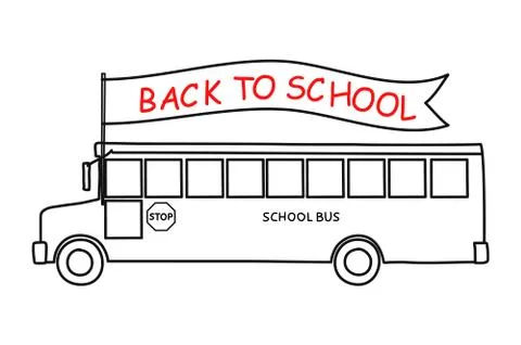 Back to School Bus Stock Illustration