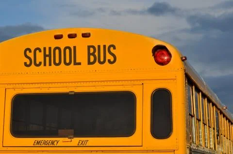 Back of school bus Fotos de archivo