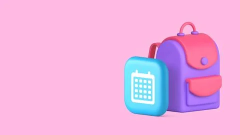 Back to school calendar data reminder with backpack copy space banner vector  Stock Illustration