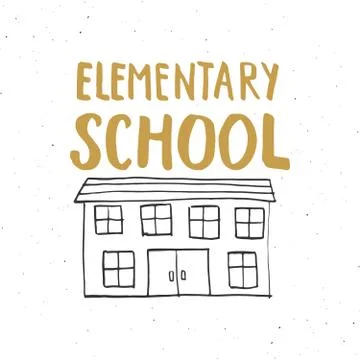 Back to School Calligraphic Lettering. Calligraphy Lettering with School Elem Ilustración de archivo