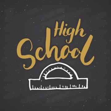 Back to School Calligraphic Lettering. Calligraphy Lettering with School Elem Ilustración de archivo