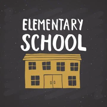 Back to School Calligraphic Lettering. Calligraphy Lettering with School Elem Stock Illustration