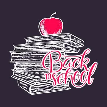 Back to school calligraphy Stock Illustration