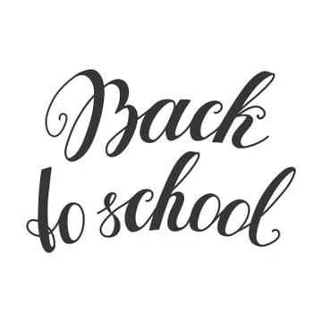 Back to school calligraphy phrase Stock Illustration