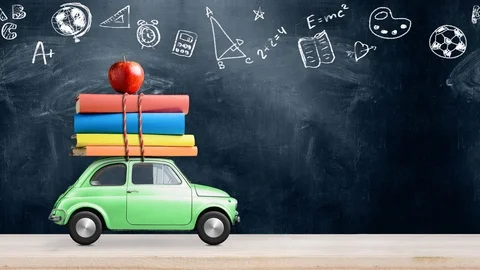 Back to school car animation Stock Footage 109459599