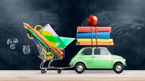 Back to school car animation Stock Footage 109459929