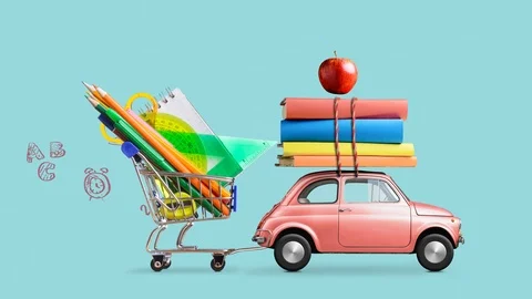 Back to school car animation Stock Footage 109460108