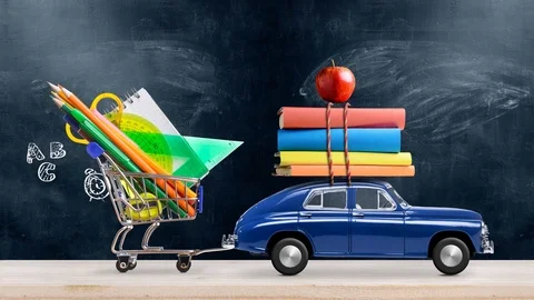 Back to school car animation Stock Footage 109460654