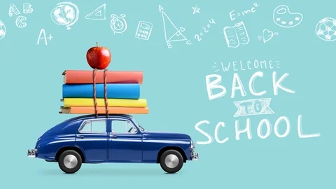 Back to school car animation Stock Footage 109460753