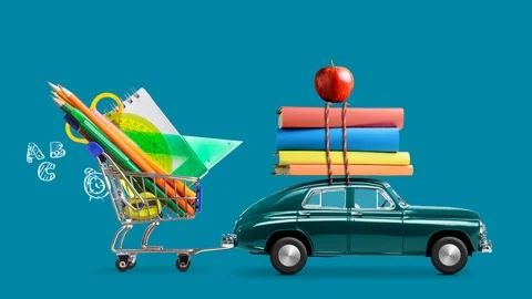 Back to school car animation Stock Footage 109460885