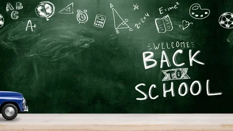 Back to school car animation Stock Footage 109615184