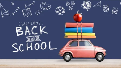 Back to school car animation Stock Footage 110693100
