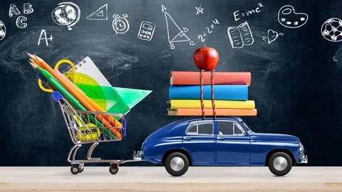 Back to school car animation Stock Footage 110693644