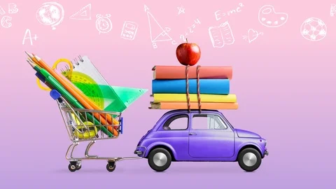 Back to school car animation 스톡 동영상 113999123