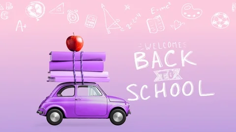 Back to school car animation 스톡 동영상 114633630