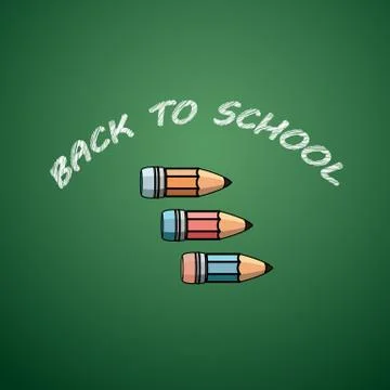 Back to school card with multicolored pencils. Vector. Stock-Illustration