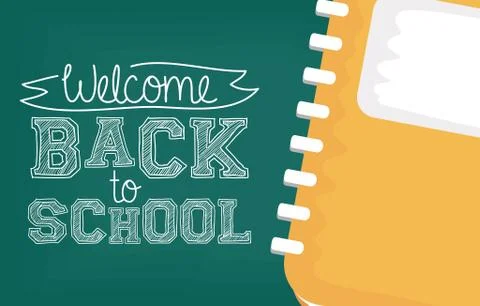 Back to school card with notebook 库存插图