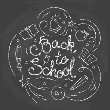 Back to school card. Vector illustration Stock Illustration