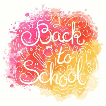 Back to school card. Vector illustration Stock Illustration