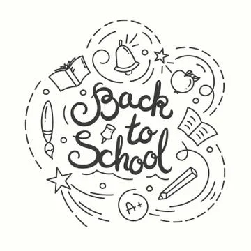 Back to school card. Vector illustration Stock Illustration