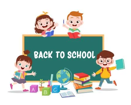 Back to school card vector illustration Ilustración de archivo