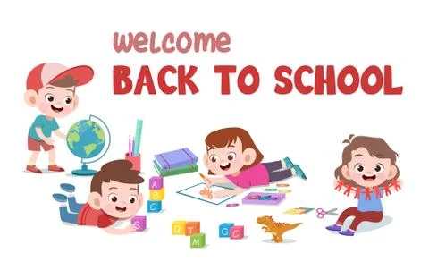 Back to school card vector illustration Ilustración de archivo