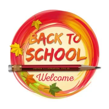 Back to school card. Welcome. Vector illustration Stock Illustration