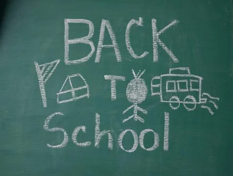 Back to school on chalk board Stock Photos