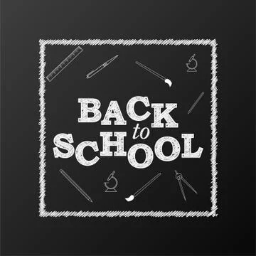 Back to school chalk. Ilustración de archivo