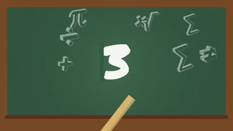 Back to school chalkboard countdown from 5 to 0 with chalk math symbols and Stock-Footage 348302628