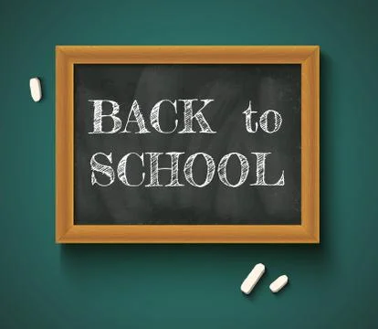 Back to school on the chalkboard. Stock Illustration