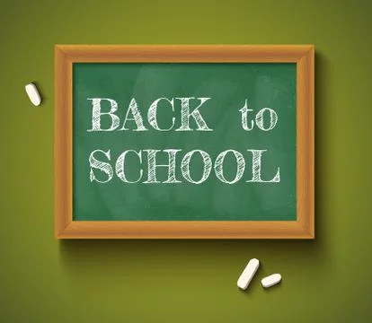 Back to school on the chalkboard. Stock Illustration
