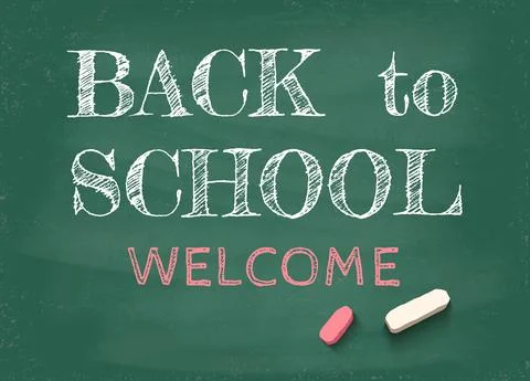 Back to school on the chalkboard. Stock Illustration