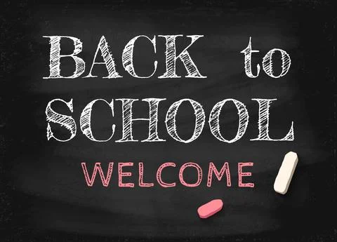Back to school on the chalkboard. Stock Illustration