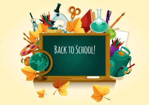 Back to school. Chalked text on blackboard Stock Illustration
