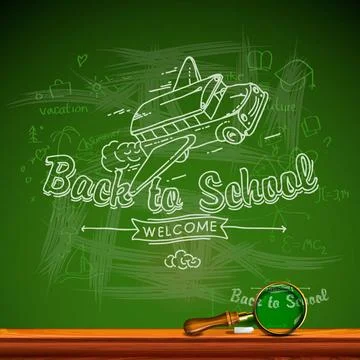 Back to school, chalkwriting on blackboard Back to school, chalkwriting on... Stock Photos