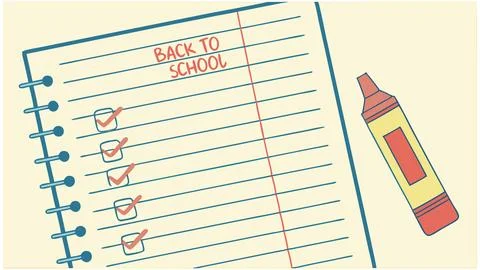 Back to School Checklist Get Organized for a Successful Year A cheerful notebook Stock Illustration