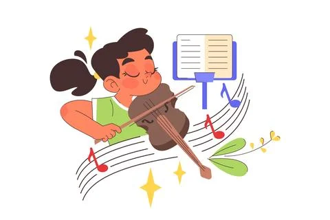 Back to school. Children doing school subject research. Happy Illustrazione stock