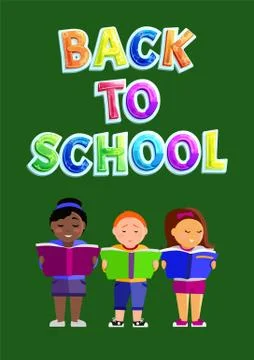 Back to School Children Poster Vector Illustration 库存插图