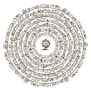 Back to school, circle frame for your design Stock Illustration